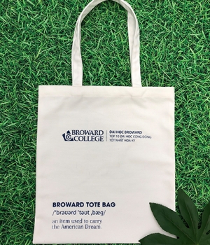 TÚI TOTE MÀU TRẮNG TẨY ĐẠI HỌC BROWARD