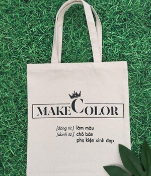 TÚI VẢI BỐ MÀU TRẮNG KEM MAKE COLOR